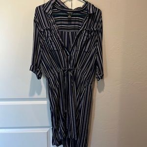 Blue collared shirt dress